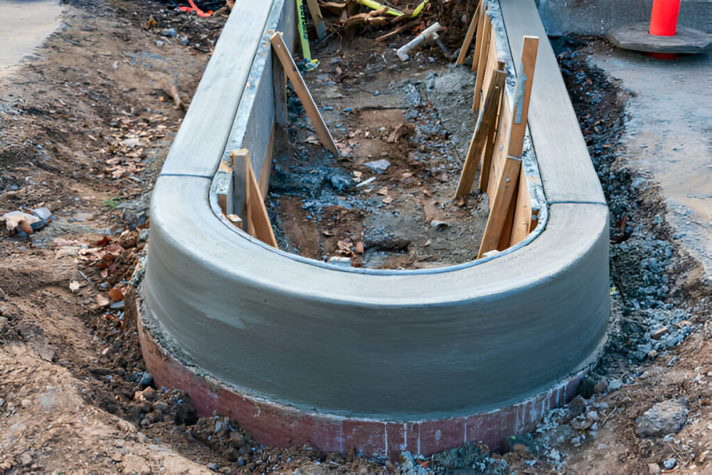 concrete curb installation